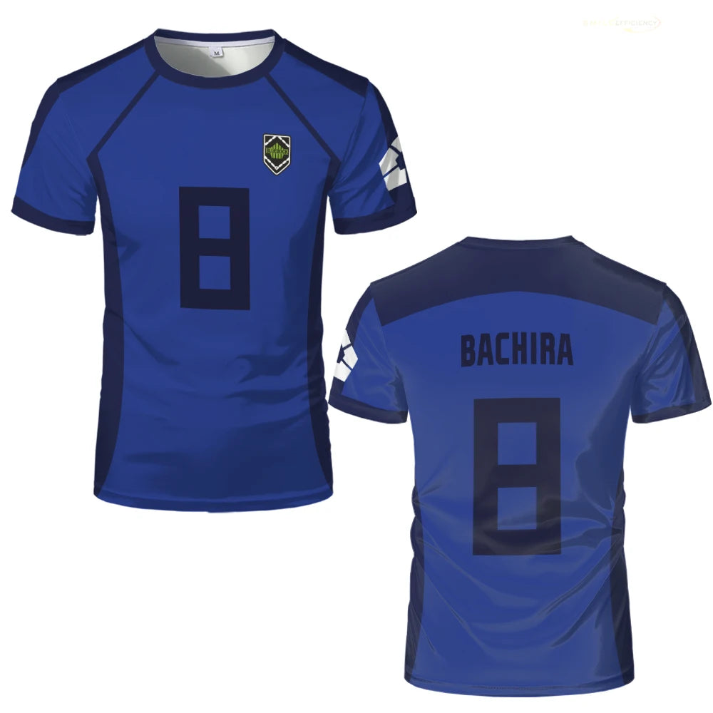 Anime Japanese Blue Lock Isagi Yoichi Football Jersey T-shirt Cosplay Hyoma Chigiri Meguru Bachira Tee Original Children Clothes 4