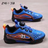 Children's Rotary Buckle Sneaker Boys Girls Professional Training Football Shoes Anti Slip Lightweight Fashion Football Footwear 2