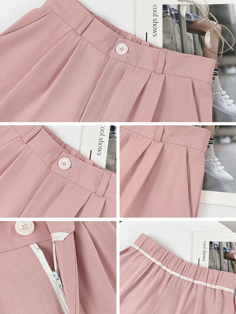 New Women Pants Fashion High Waist Stright Long Wide leg Suit pants Female Casual Spring Summer Female Long Pants Trousers 6
