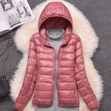 Women Puffer Jacket 15 Colors Plus Size 5XL 6XL 7XL 2025 New Spring Autumn Female Ultra Lightweight Packable Hooded Down Coats 5