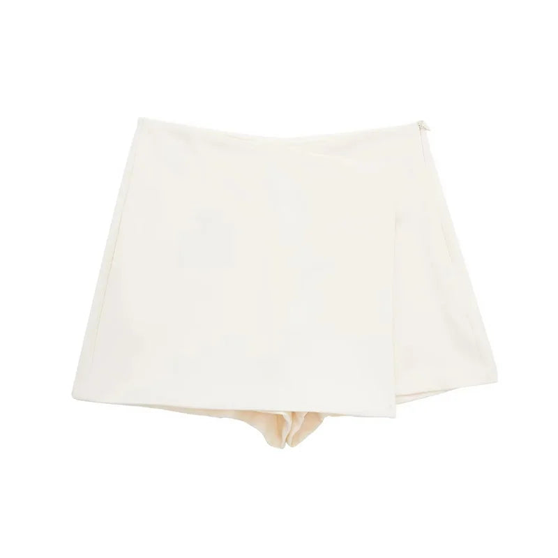MUJER 2025 Asymmetric Skort For Women Black High Waist Mini Skirt Shorts Women Casual Bermuda Shorts Woman Summer Skirt Shorts 5