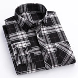 Autumn-Thick-Flannel-Shirt-Plaid-Shirts-Standard-Fit-For-Men-Long-Sleeve-Pure-Cotton-Fashion-Single