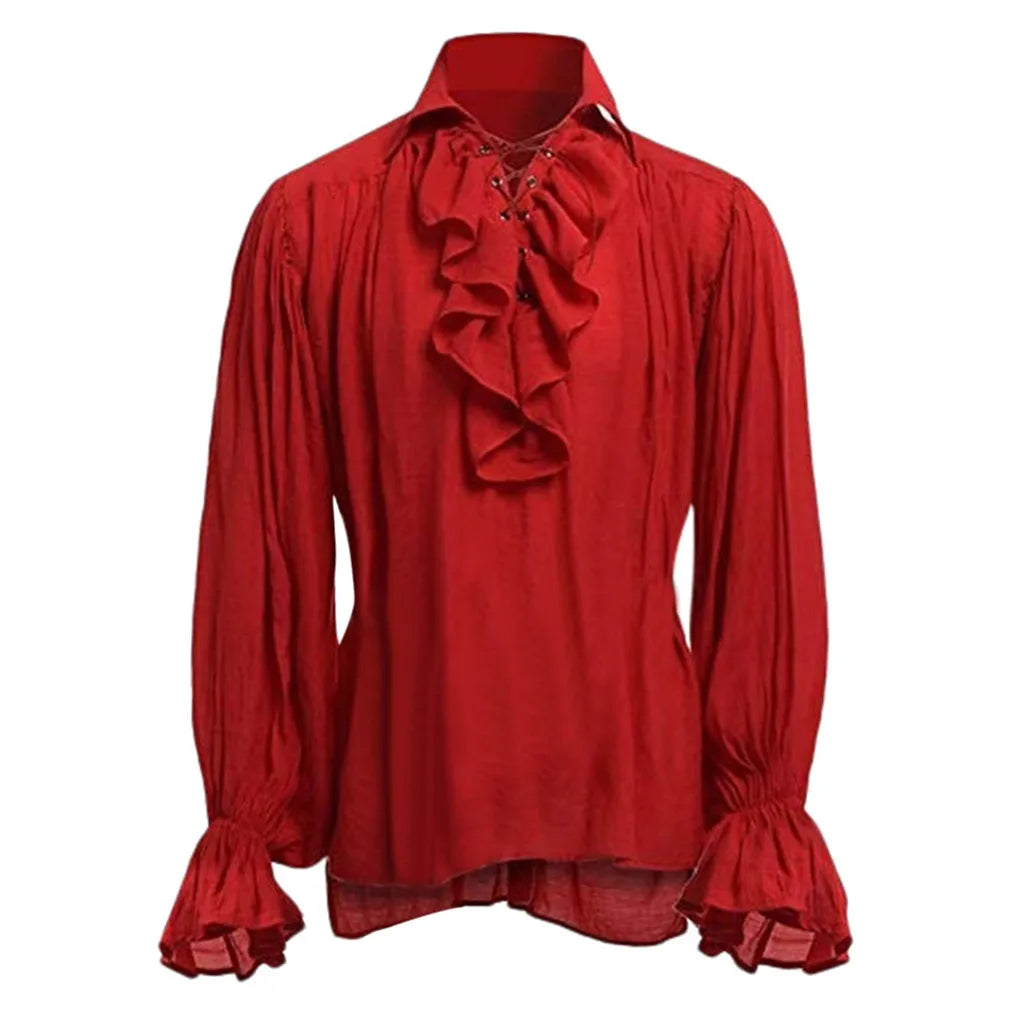 Medieval Viking Halloween Costumes Autumn Casual Shirts 4