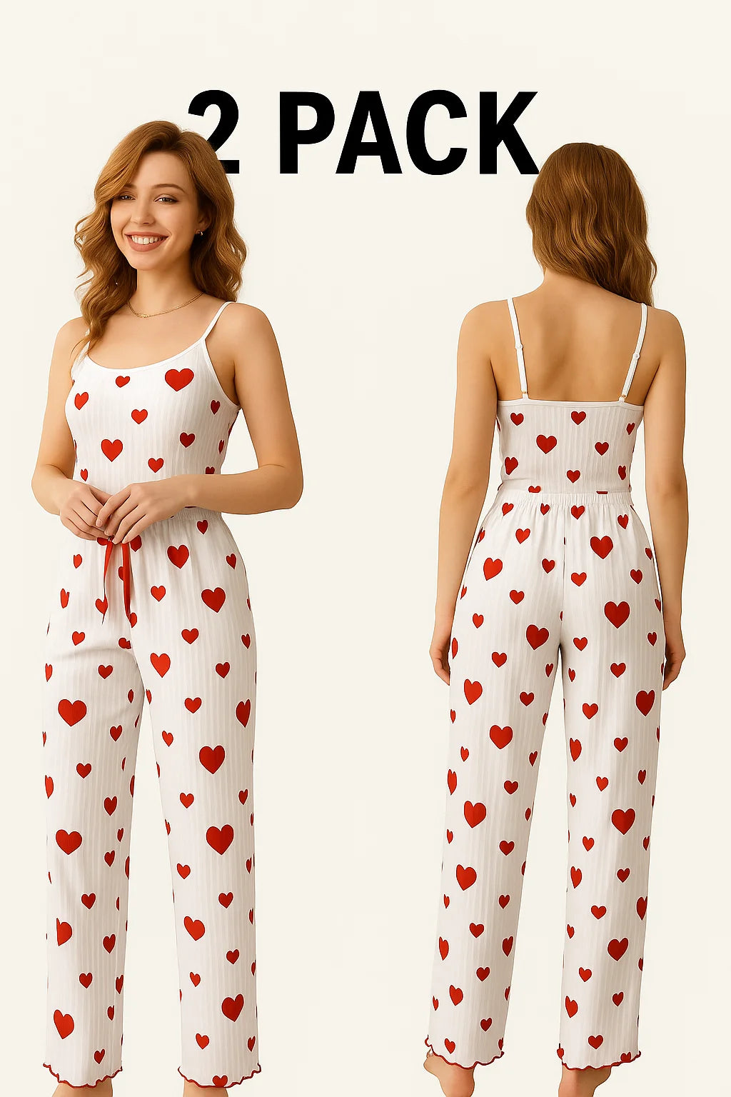 Women’s Plus Size "Love" Print Pajama Set