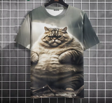 Men’s Oversized Funny Cat Graphic Tee