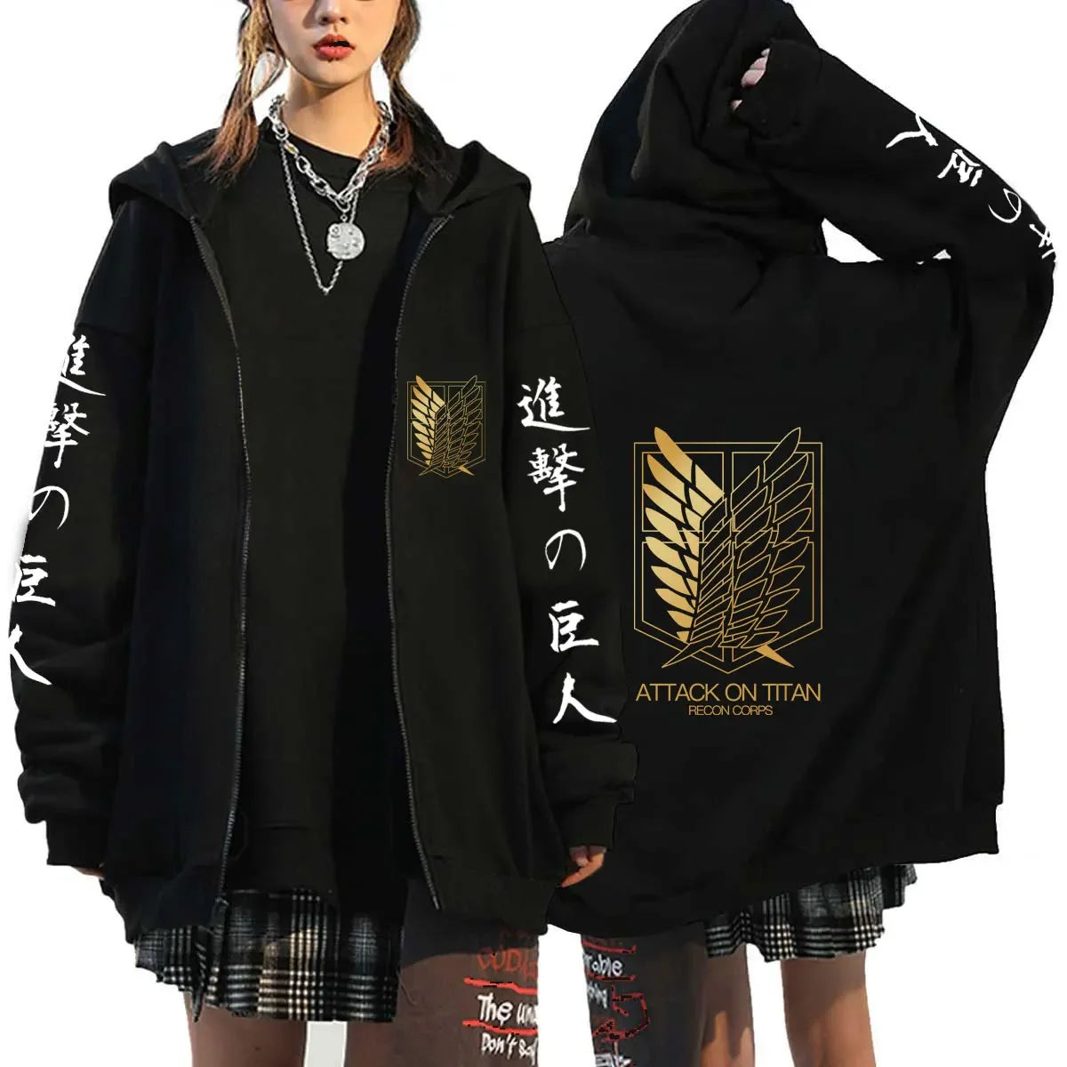 Women’s Anime Zip-Up Sports Hoodie