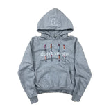 Y2K Gray Sports Hoodie Retro Smoke Print Sweater Men Women New Fashion Vintage Classic Hip Hop Streetwear Clothing Loose Jacket