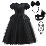 Girls' Dark Forest Queen Cosplay Dress with Wings