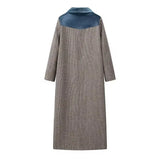 Autumn new women's clothing fashionable temperament versatile casual long plaid woolen coat 2