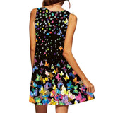 Women's New Dress V-neck Sleeveless Sexy Printed Large Hem Foreign Trade Dress 2