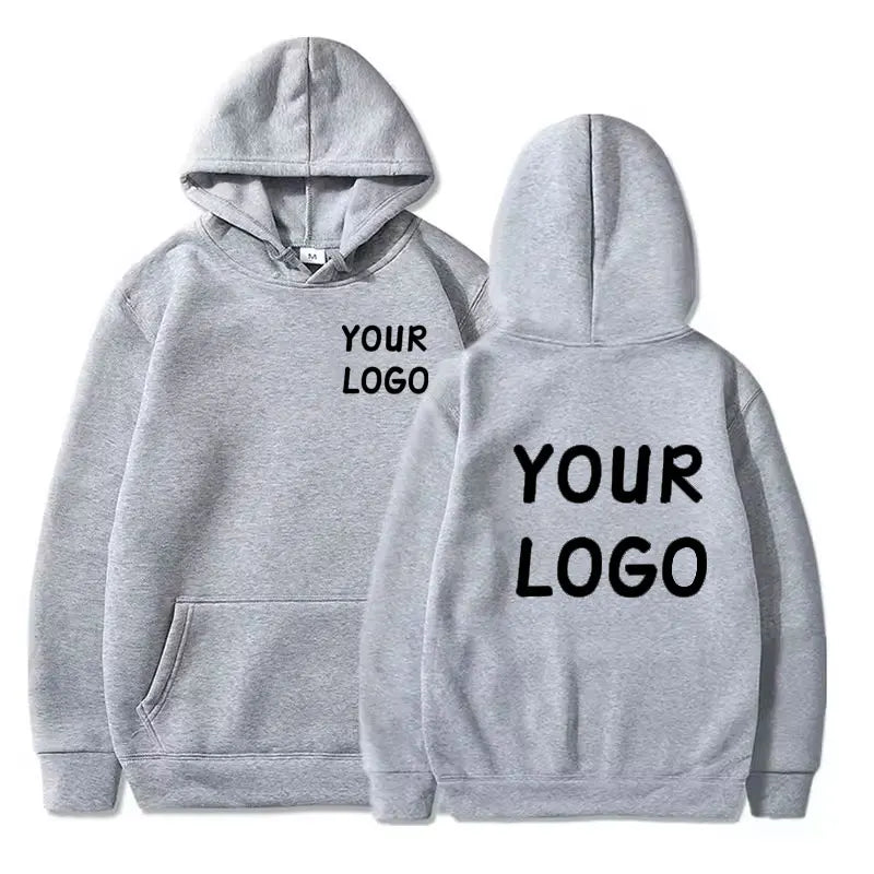 DIY Custom Your Brand LOGO  Men Women Casual Hoodie  Top Solid Color Pullover Street Personality Sweatshirt Custom Gifts 4