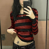 Dark-Academia-Graphic-Print-T-shirt-E-girl-Gothic-Mall-Goth-Alt-Emo-Crop-Top-Y2K