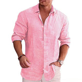 Cotton-Linen-Autumn-Hot-Selling-Men-s-Long-Sleeve-Shirt-Solid-Color-Casual-Style-Plus-Size