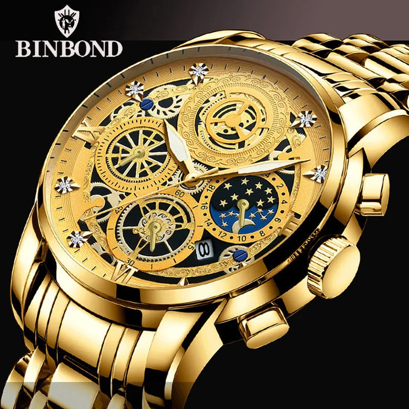 Fashion Casual Quartz Men Watch Stainless Steel Strap Luxury Dial Luminous 30M Waterproof Business Men Wristwatch 2