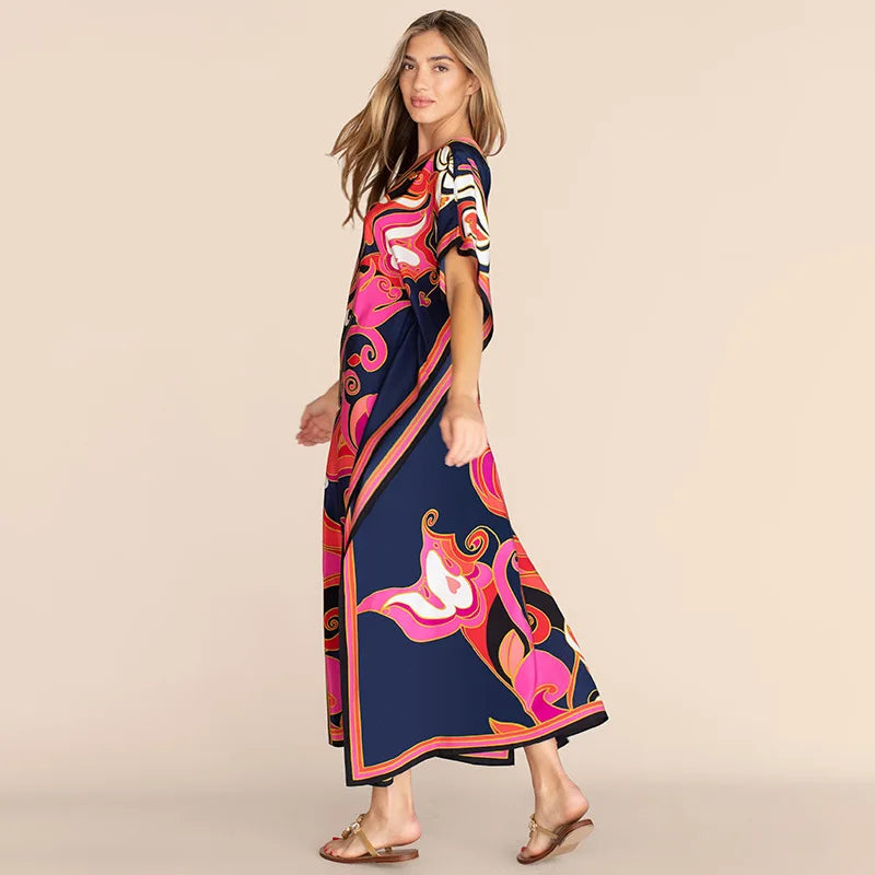 Women's Kaftan Dress | Plus Size Beach Cover Up | Summer Kimono Robe 2