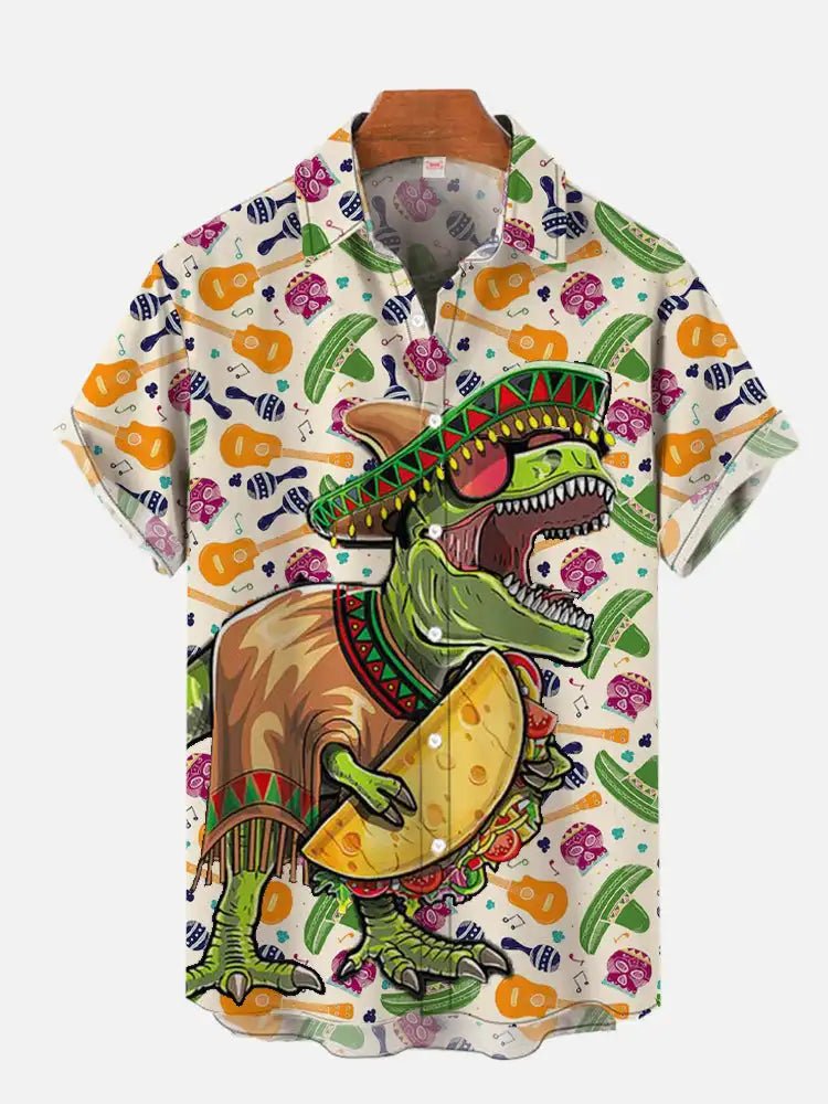 Mexican Graffiti Hawaiian Shirt - Men's Colorful Short Sleeve Hawaii Style 5