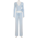 Women’s Flare-Sleeve Cardigan & Wide-Leg Trouser Set
