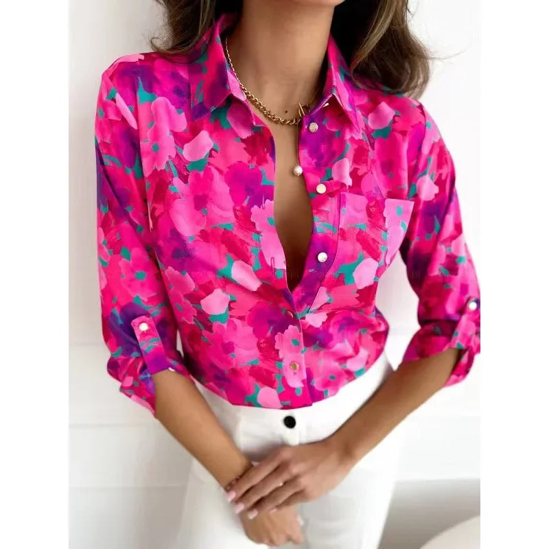 Elegant Floral Commuter Blouse