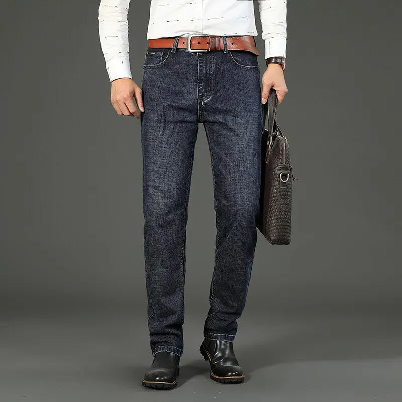 Wthinlee New Business Men's Jeans Casual Straight Stretch Fashion Denim Trousers Male Brand Clothing 4