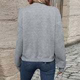 Women's autumn and winter new solid color simple and exquisite zipper jacket baseball collar casual jacket 6