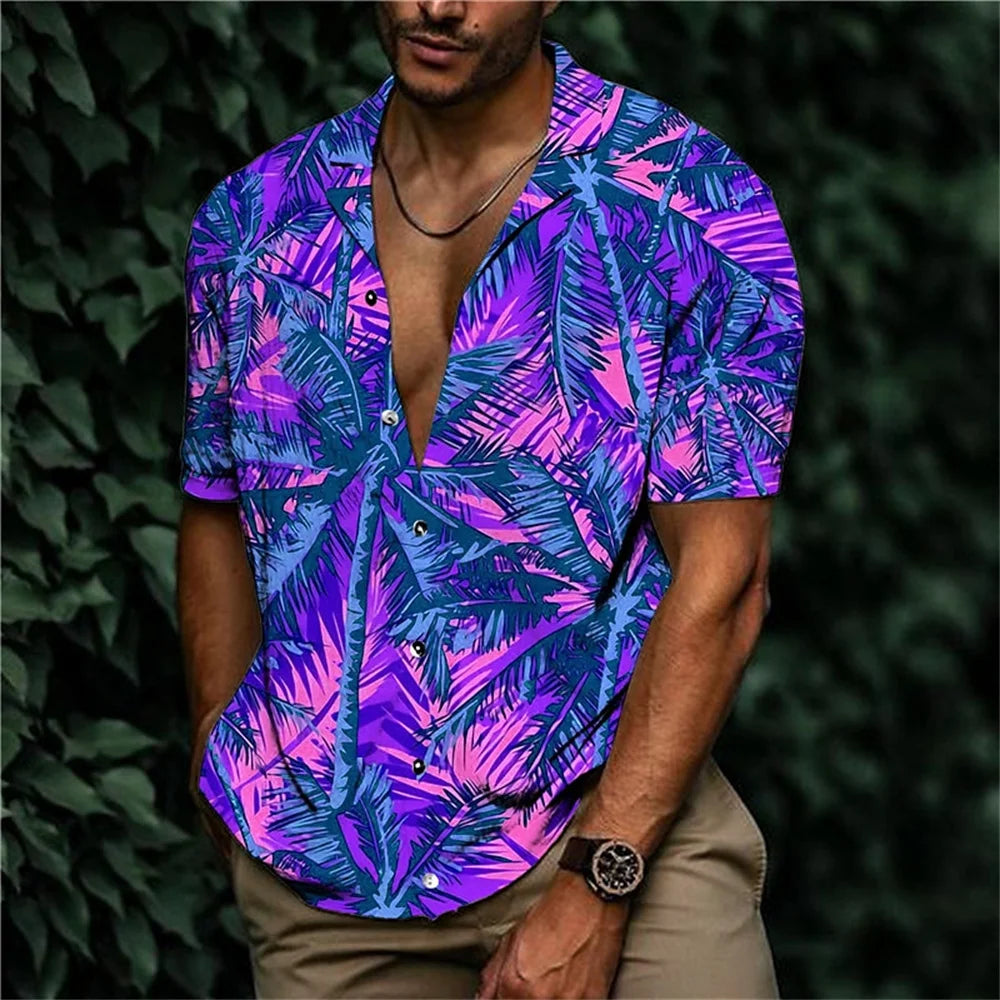 2025-Summer-Animal-Crane-Men-Hawaiian-Shirt-3d-Plant-Shirt-For-Men-Flower-Print-Plus-Size