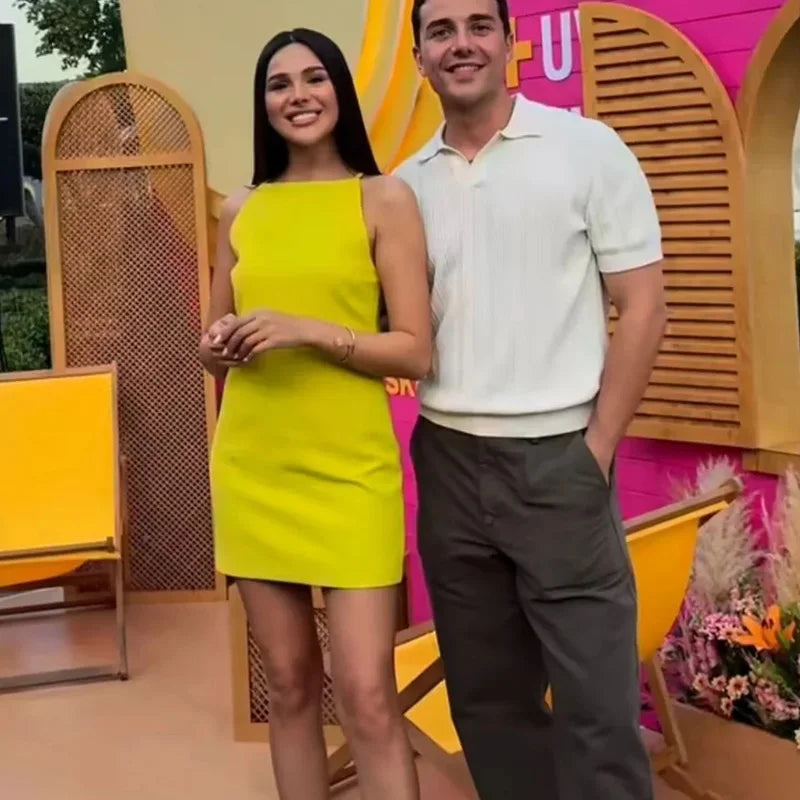 Women Off Shoulder Halter Short Dresses Summer Elegant Party Dresses 6