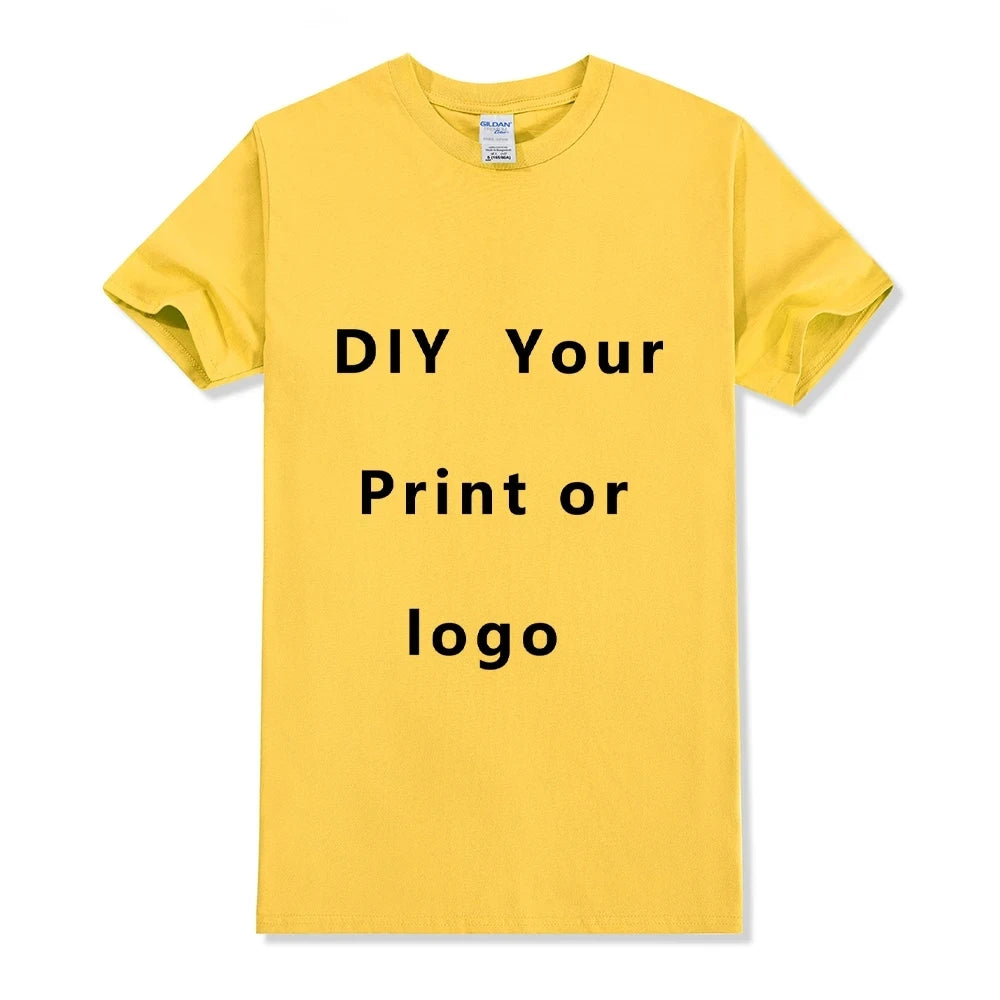 Custom T shirt Women Men Customised Printed 100% Cotton Short Sleeve Your Logo Photo Brand Text Tee Personalize Graphic Clothing