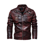 Motorcycle commuting racing suit outdoor cycling suit jacket autumn European and American tough guy lapel leather jacket 5