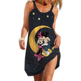 Disney-Mickey Minnie Dresses for Women Soft Women's Beach Dresses Summer Fashion Sling Print Sexy Skinny Seaside Casual Oversize 5