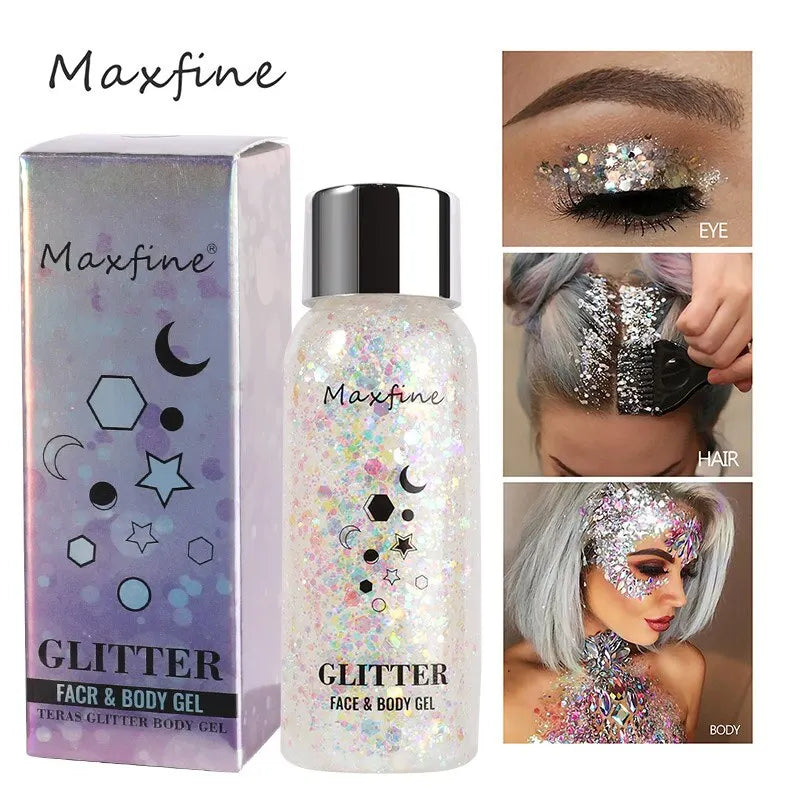 Full Body Gel Sequins Dazzle Color Dress Eye And Hair Highlights Long Term Powder Is Not Easy To Take Off Makeup Flowers