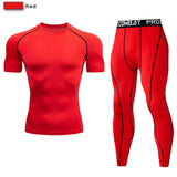 2pcs Men Compression Sportswear Suit GYM Tight Sports Yoga Sets