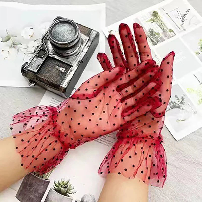 1pc-Sexy-Transparentes-Dot-Print-Black-White-Mesh-Tulle-GloveSpring-Summer-Thin-Short-Glove-Club-Prom