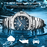 Men Quartz Watch Luxury Waterproof Date Week Luminous Wristwatch Stainless Steel Men's Watches 2