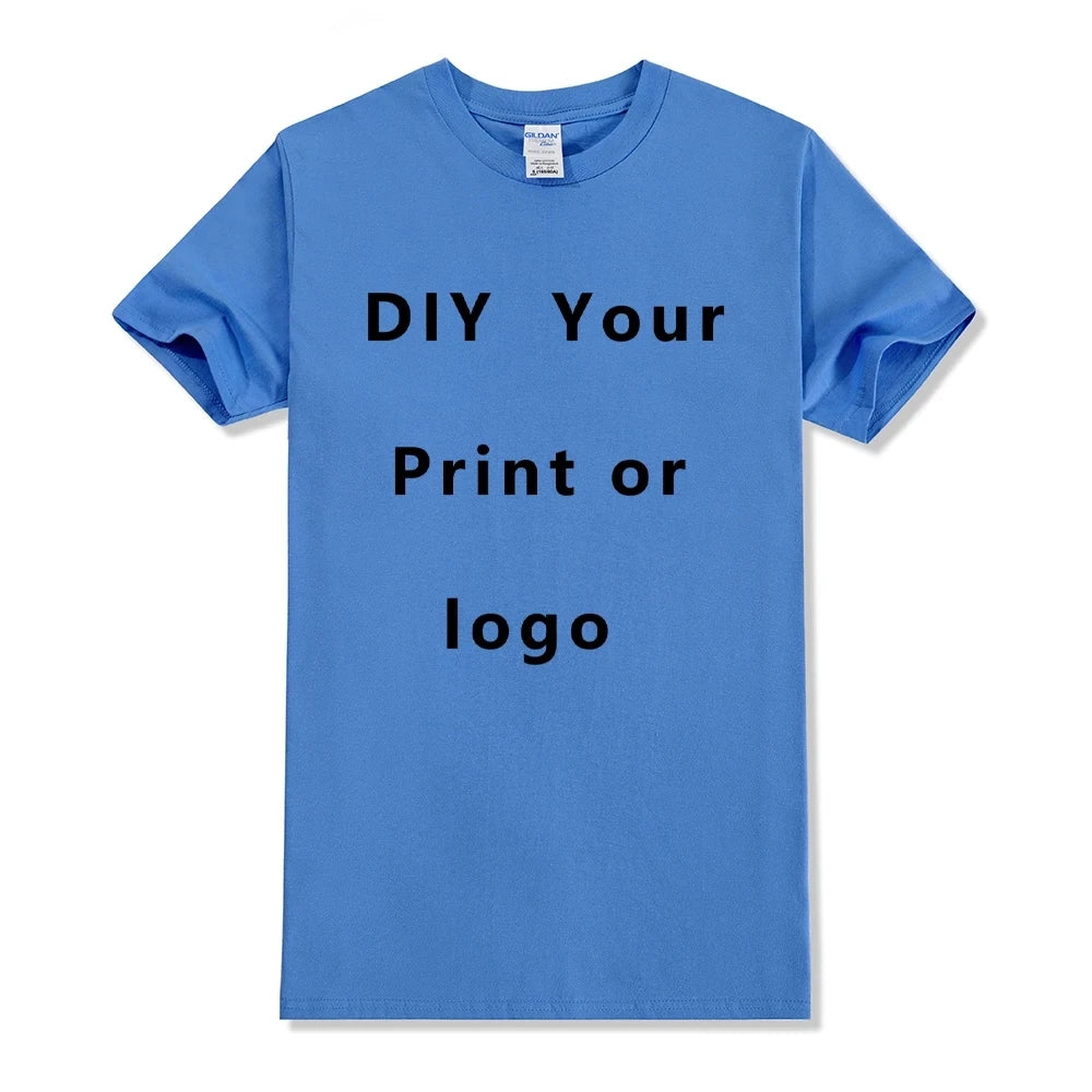 Custom T shirt Women Men Customised Printed 100% Cotton Short Sleeve Your Logo Photo Brand Text Tee Personalize Graphic Clothing