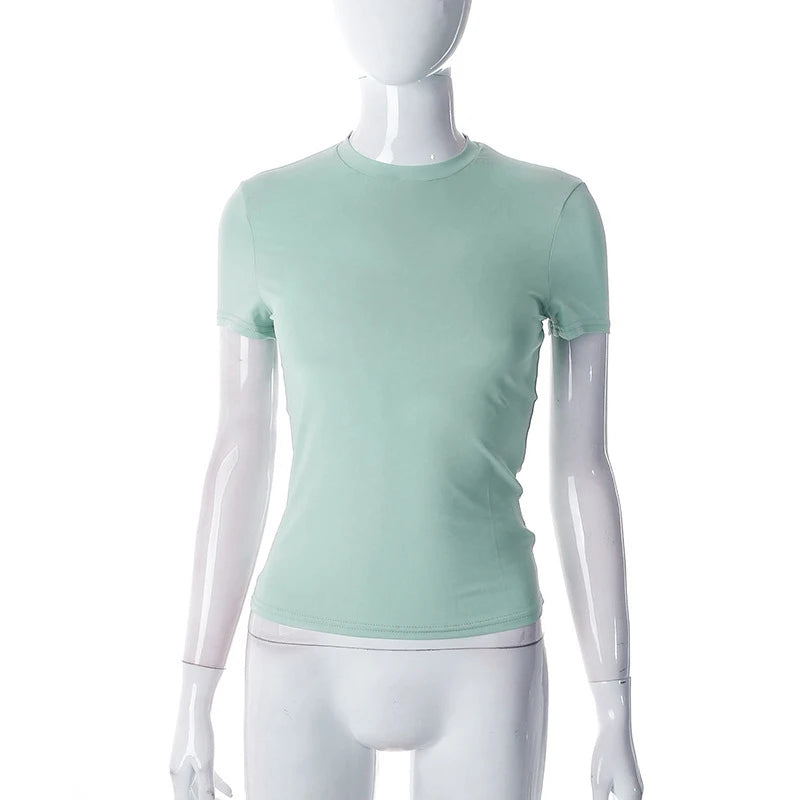 Chic Essentials: Women’s Spring Short Sleeve Crop Top