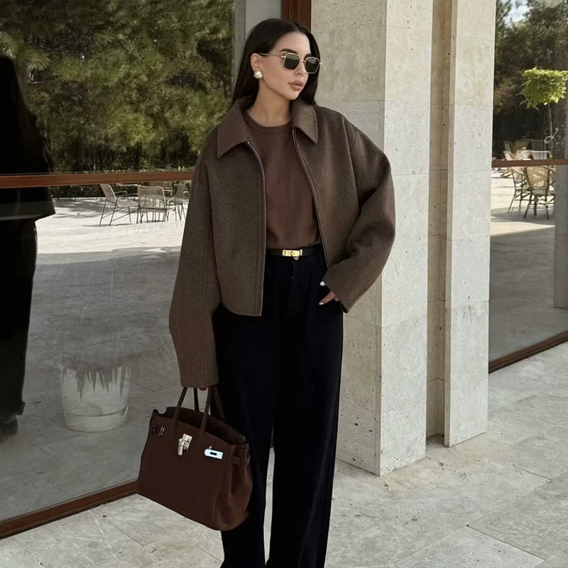 Autumn Jackets Women's 2025 New Coats Chic Loose Lapel Warm Street Women's Jackets Simple Casual Joker Youth Outerwear 2