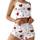 Women’s Heart-Print Pajama Set