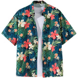 Men Street Fashion Summer Daily Shirt Hawaiian Cartoon Print Casual Loose Shirts