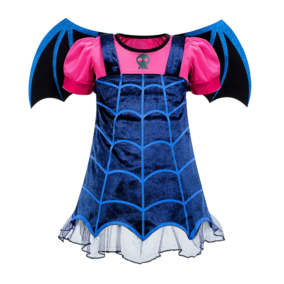 Deluxe Witch Uniform Girl Halloween Costume Evil Wizard Dress with Witch Hat Kid All Saint Day Stage Performance Apparel Vestido 2