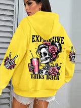 Women’s "Expensive Talks Back" Funny Print Hoodie