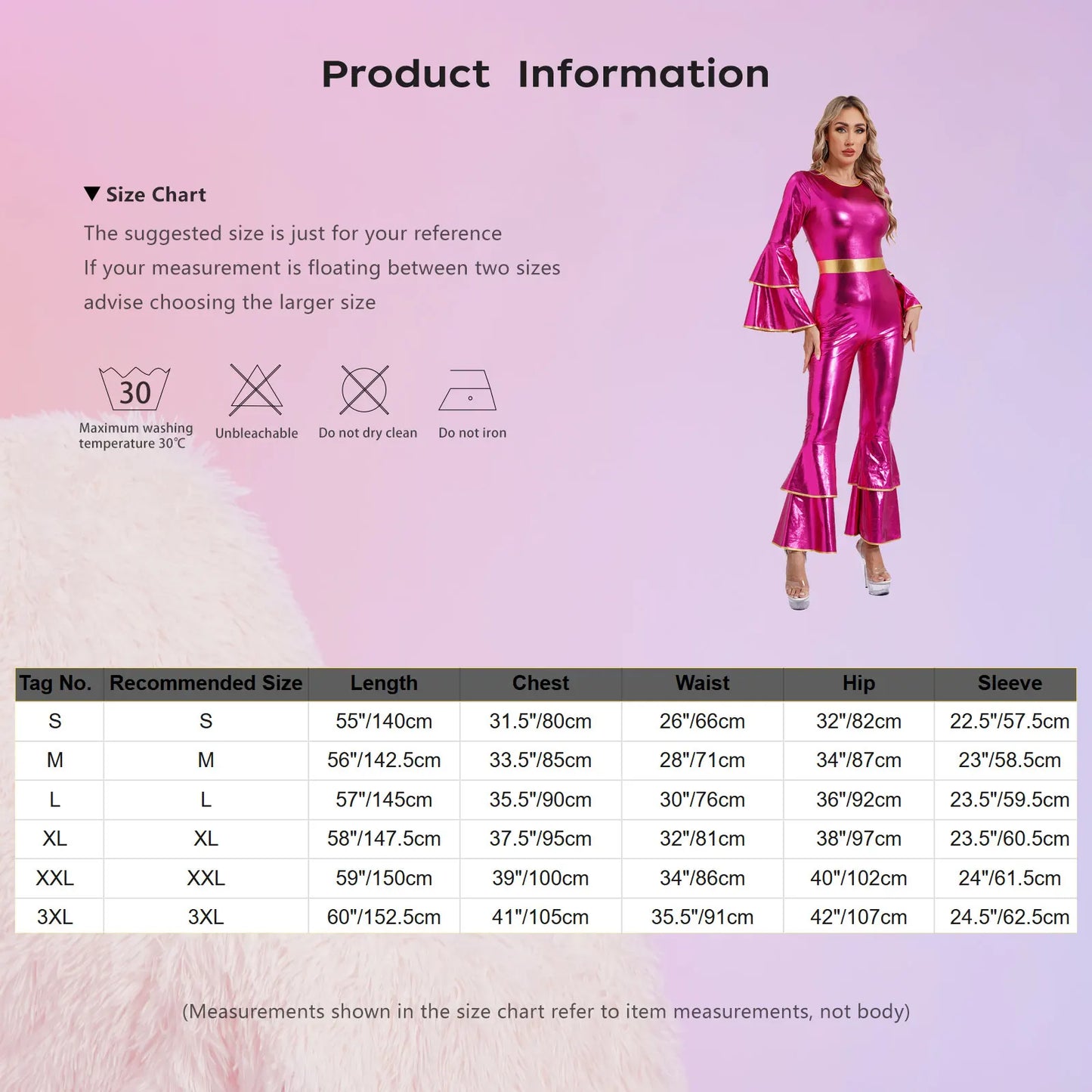 Women's 70s Disco Jumpsuit | Metallic Shiny Bell Bottom Jumpsuit | Halloween Costume, Rave Outfit 5