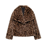 Leopard Print Faux Fur Jacket