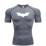 Bat Printed Men's Tight T-Shirt Running Compression Compression T Shirt Gym Fitness Jogging Short Sleeve Male Casual Shirt Tops