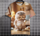 Men’s Oversized Funny Cat Graphic Tee