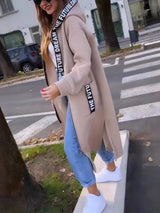 2024 Autumn/Winter Fashion New Women's Elegant Loose Warm Coat Splicing Casual Commuting Style Hooded Cardigan Zipper Hoodie 3