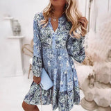 Women's Floral Print Boho Dress | Casual V-Neck A-Line Dress for Spring & Summer 2024 | Beach & Party Dress 3