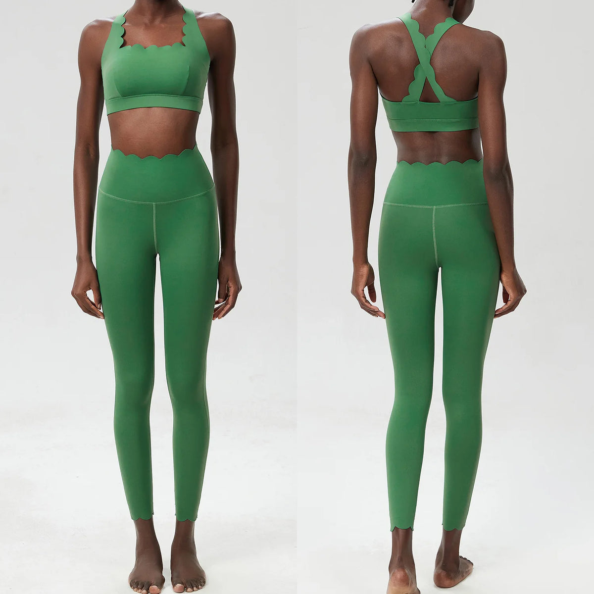Seamless Ribbed Fitness Yoga Set