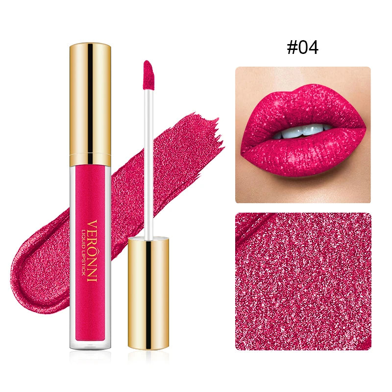 15-Color Radiant Glitter Liquid Lipstick