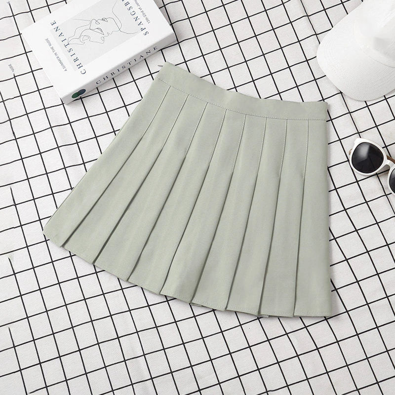 Brown Skirt Ladies 2022 Summer Clothes Women's High Waist Harajuku Korean Style Black Mini Pleated Skirt For School Girl Uniform 14