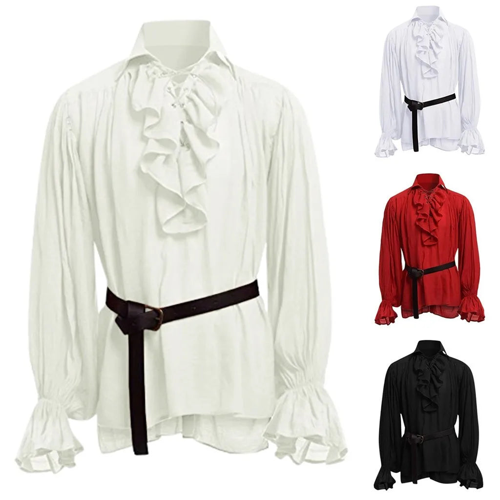 Medieval Viking Halloween Costumes Autumn Casual Shirts 5